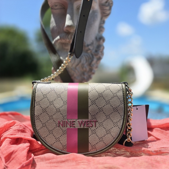 Nine West Handbags - Nine West Green and Pink Crossbody Bag